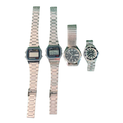 Vintage watch collection (4) Casio/citizen Unisex Silver-tone UNTESTED 