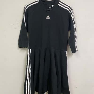 Adidas Womens  Size M Long Sleeve Dress / Midi Dress Black  / White 