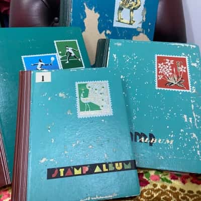 Antique Stamp Album Bundle of 4 as is 