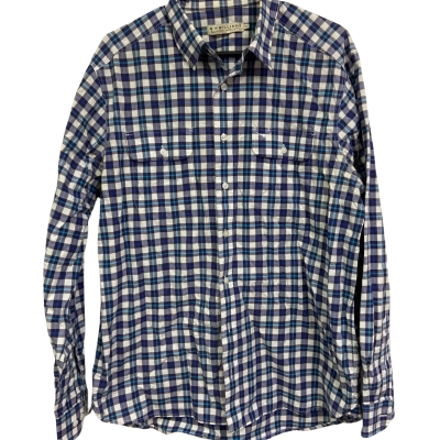 R.M. Williams Mens  Size XXL Long Sleeve Shirt Blue / Checked / White 