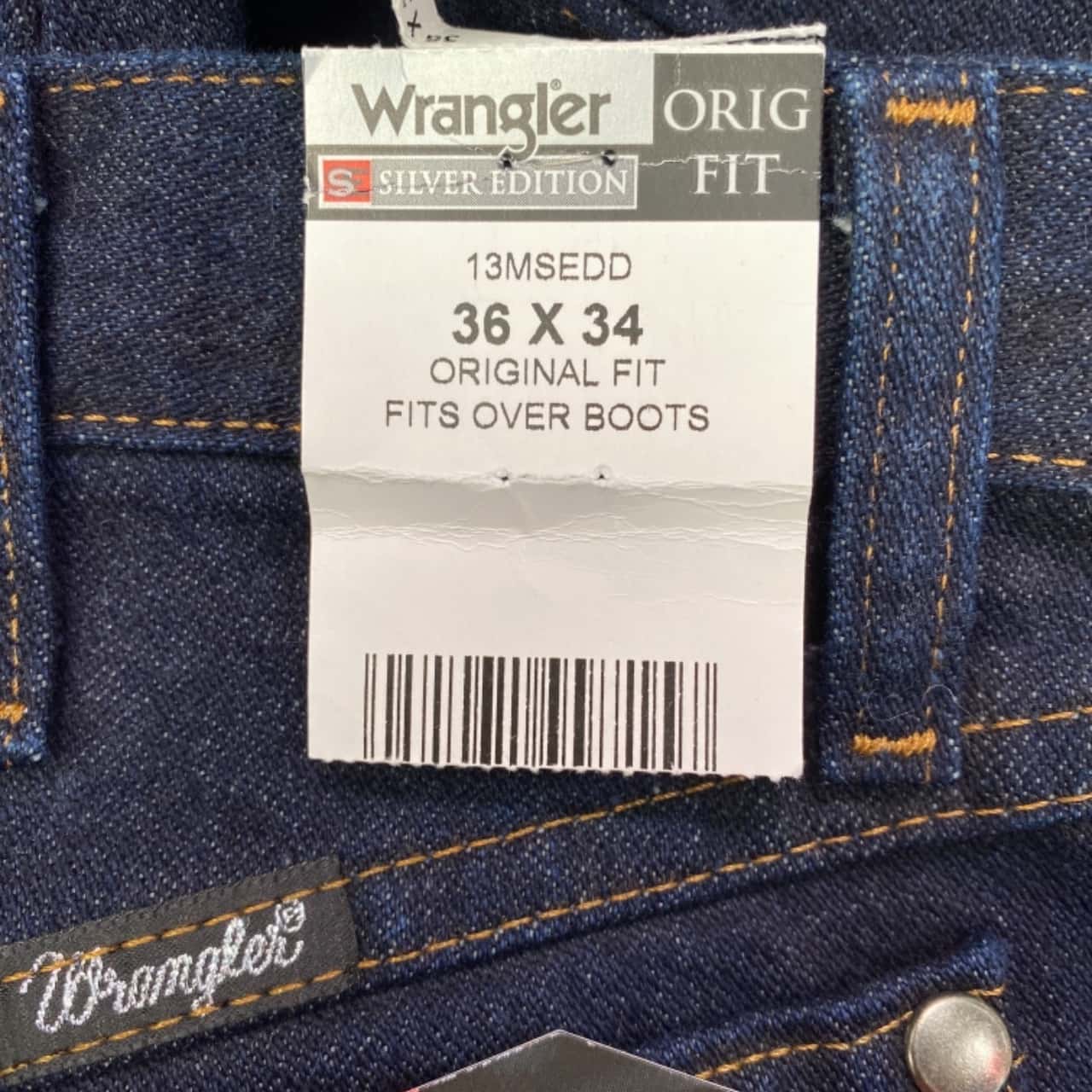 Wrangler Mens Size 36 x 34 Original Fit 