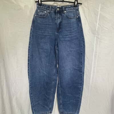 Atmos&Here Size 24 Barrel Leg Jeans Blue 
