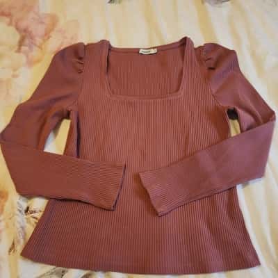 Marcs Women Rib Top Dusty Pink Size L