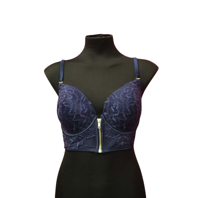 Bras N Things Womens Size 10E Blue Lace Bralette - Push UP