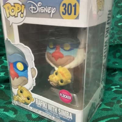 Pop! Animation #301 Rafiki with Simba - Flocked