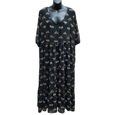 New With Tags ISLA-MAREE New Zealand PLAYLIST Queen Bee Print Patterm Tiered Maxi Dress in Size 2 / L