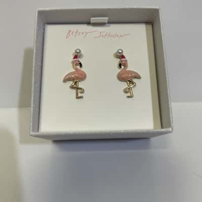  Betsy Johnson - Xmas Flamingo Womens Earrings 