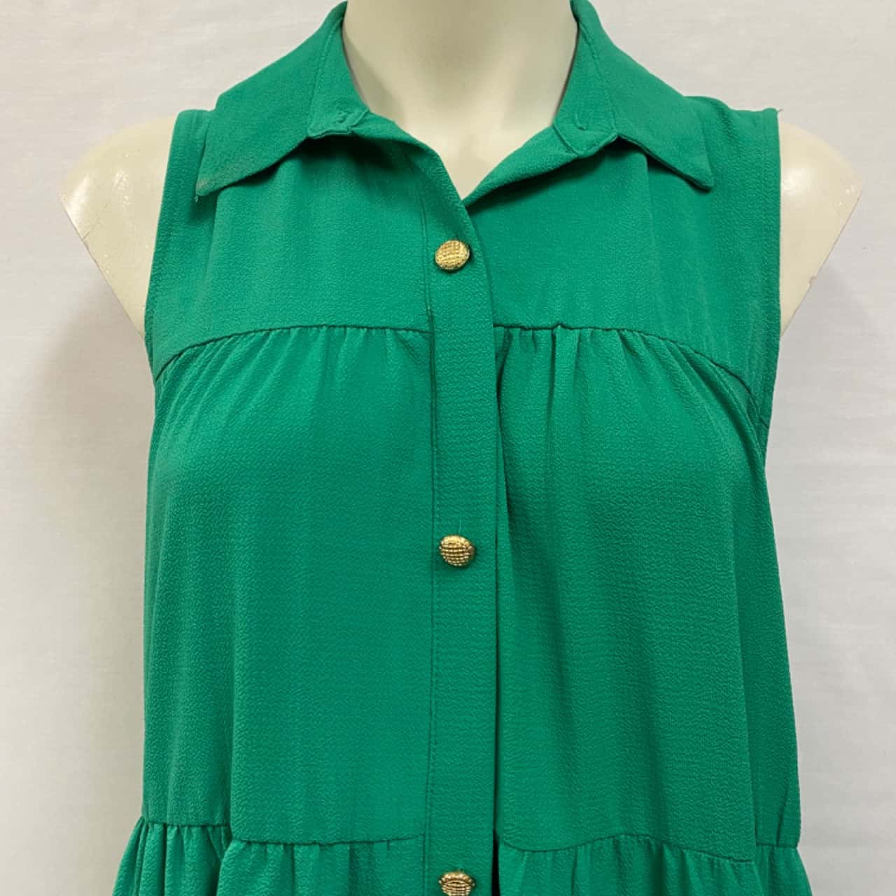 monteau Womens Size 6 / 8 / S Babydoll / Mini Dress / Sleeveless Dress Green  (s)