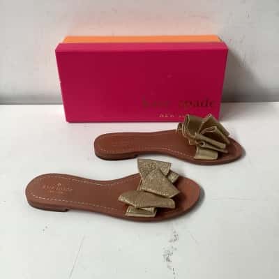 Kate Spade Womens  Size 9 Gold slides