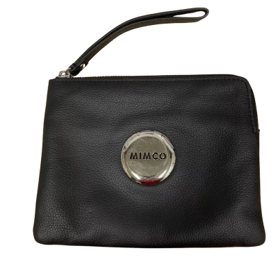 Mimco Womens Zip Wristlet Black / Silver 