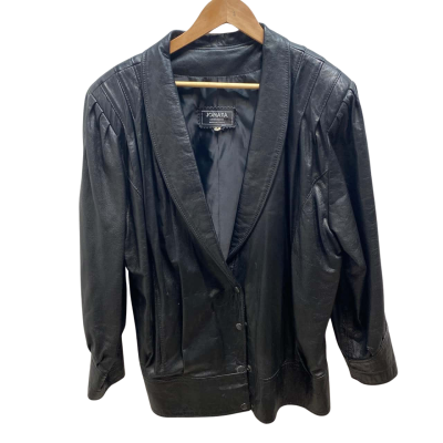  Jonata Mens Leather Jacket Size XXL Black  