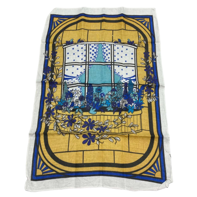 Linen Window Box Floral Tea Towel
