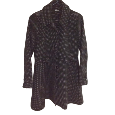 Revival Womens  Size 8 Winter Coat Black  / Off White / Pattern 