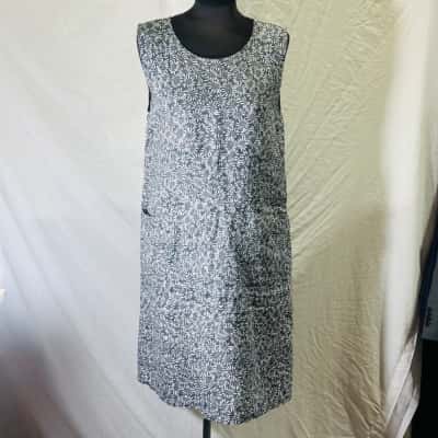  FROCKK Size S Sleeveless Linen Dress Blue 