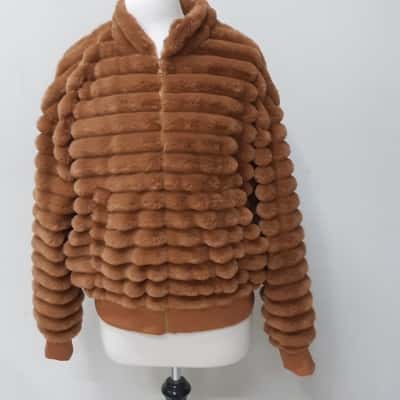 Brand New Zoe Moss Faux Fur Bomber Jacket
