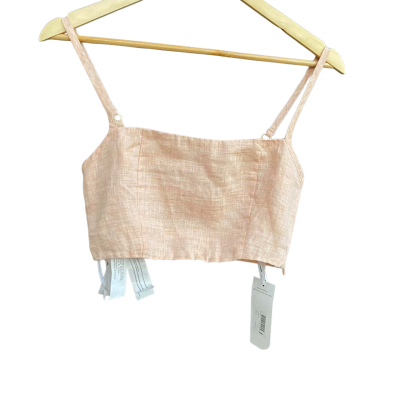 Mon Renn  Womens  Size 6 Cropped Top Peach 