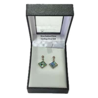 Womens Earrings  Ariki Paua Shell Sterling Silver Geometric