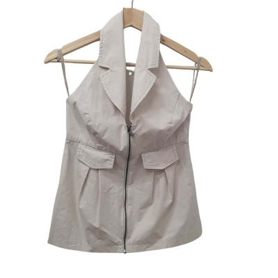 Cue Womens  Size 6 Halter Neck Top Beige 