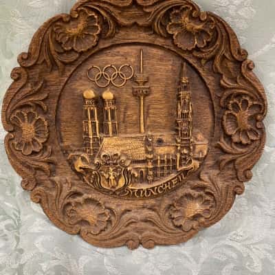 Vintage 3D Carved Wall Plate