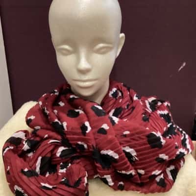 Calvin Klein Womens Scarf  Size One Size Maroon/White/Black