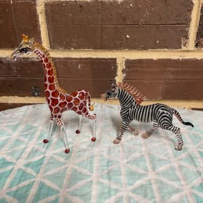 Glass Giraffe & Zebra