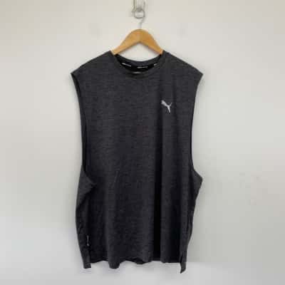 Puma Dark Grey Heather Run Sleeveless T-shirt Size XXXL 