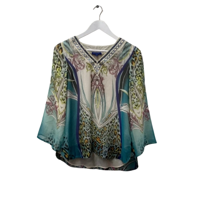 British India Womens  Size 7 V-Neck Top Multicoloured Patterned