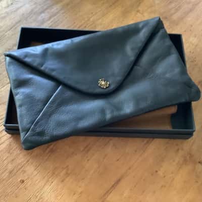 BNWT**Maison Scotch.   Black Leather Clutch.  