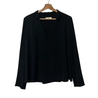 Ba&sh Chic Black Flowy Long Sleeve Top Size 1