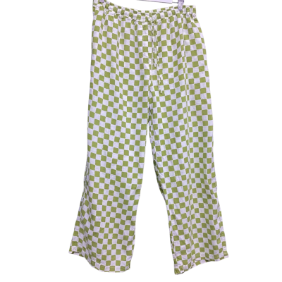 Holiday by Emma Mulholland Womens  Size XXXL Wide Leg Pants Checked / Green / White 