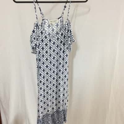 Just Jeans Womens Shoestring Strap Top Floral / Navy Blue / White 