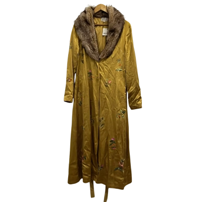 Brenda Knight for Free People Womens  Size XS Gold / Mustard Viscose Satin