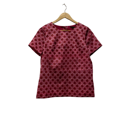  Womens  Size 10 / 38 Blouse Maroon / Pattern 