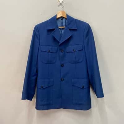 Vintage McGregor Mens  Size S -M Safari Suit Jacket Royal Blue 