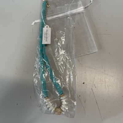 Park Lane Beaded Necklace Turquoise / White 