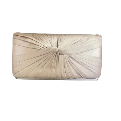 Review Clutch Bag with Shoulder Chain Beige 