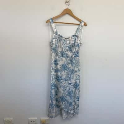 Piper Blue Floral It's A Breeze Midi Dress  Size 12 