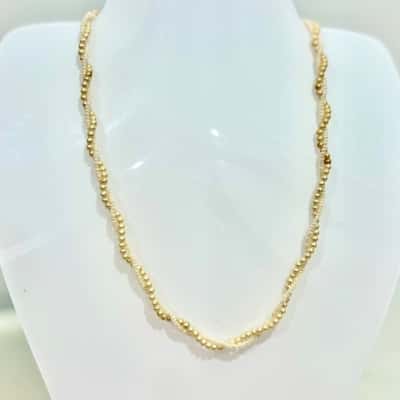 Faux Pearl Twisted Necklace 