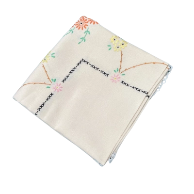 Embroidered Square Cotton Tablecloth 85x85cm