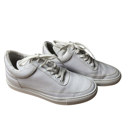 Filling Pieces White Leather Lace Up Sneakers Size 40