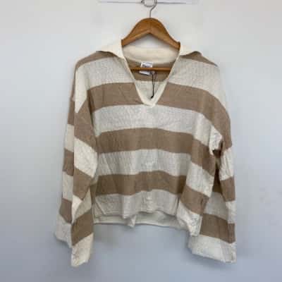 Princess Polly White Beige Rick Sweater Size 8