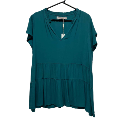 Isle Of Mine Womens  Size XL Short Sleeve Shirt / V-Neck Top Green 