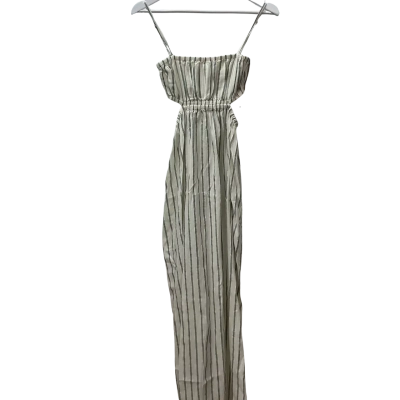 Venroy Women's  Size XS Cream / Green Cutout Maxi Dress