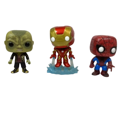 Funko POP Iron Man #66 Spider-Man #03 Killer Croc #102 (Out of Box)