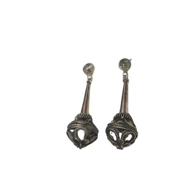 Vintage 925 Silver Open Filigree Dangle Earrings