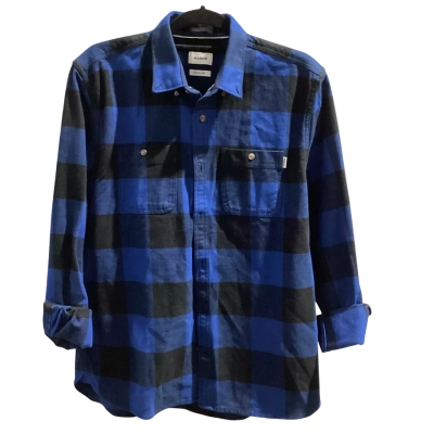 Marcs Mens  Size M Flannel Shirt Black  / Blue Long Sleeve Shirt Regular Fit RRP $119.95
