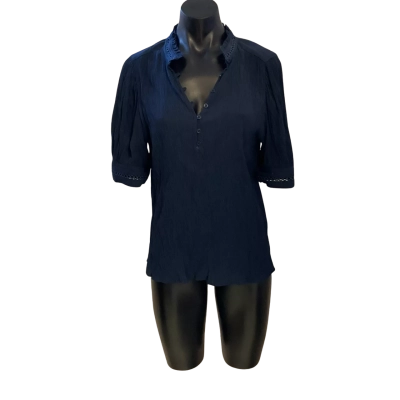 Just Jeans Womens  Size 12 Short Sleeve Top Navy Blue 