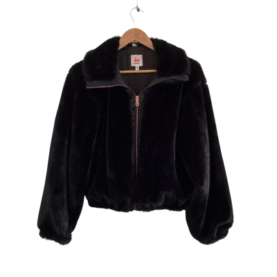 Pavement Womens  Size 18 Faux Fur Jacket Black  