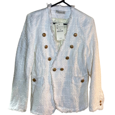  Womens  Size M BBWM White Blazer 