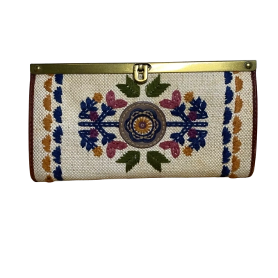 Fossil Needlepoint tapestry clutch 
